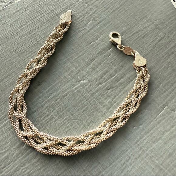 925 Sterling Silver Braided Bracelet - Picture 6 of 8